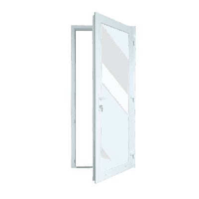 Kunststof Deur met Kozijn - Volledig Glas