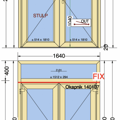 #241 Openslaande deuren met bovenlicht | 120mm met HVL | Cremewit | 1640x2500