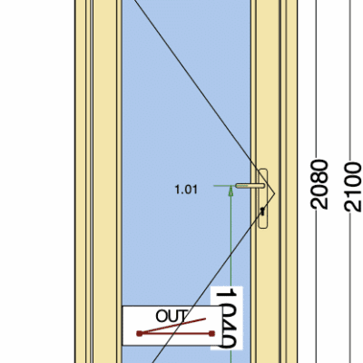 #242 Kunststof Deur | 120mm met HVL | Cremewit | 880x2100