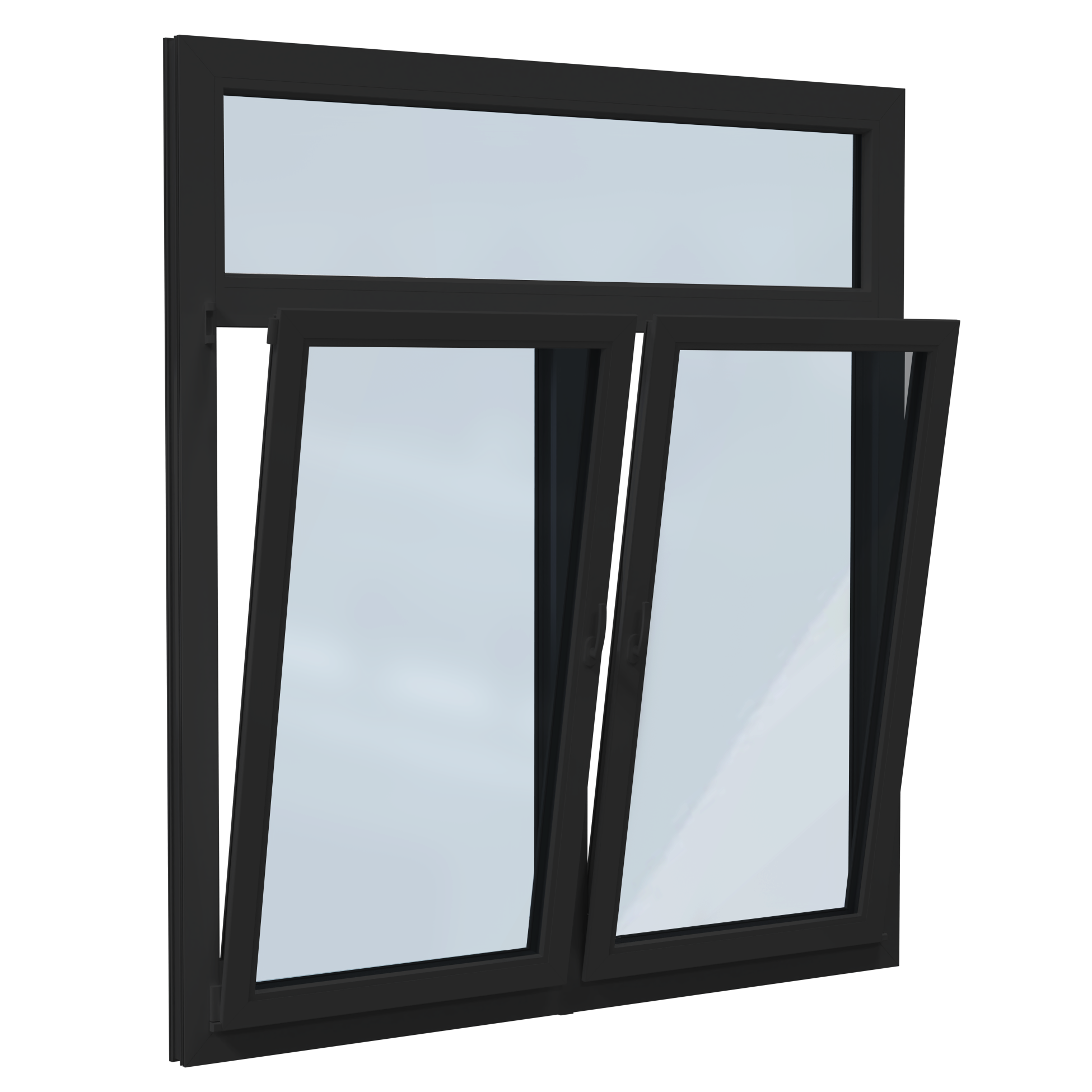 Draaikiep-draaikiep met bovenlicht (met tussenstijl) aluminium kozijn