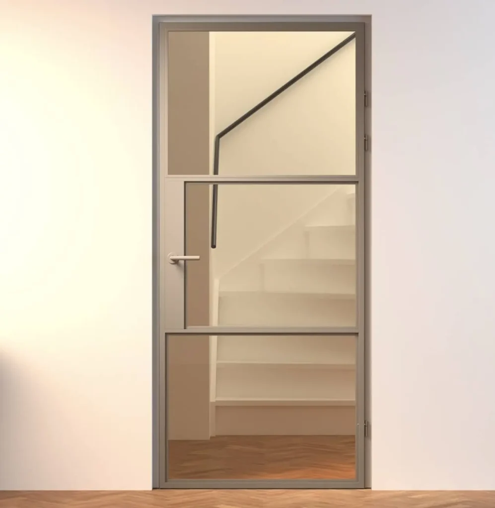 Aluminium-binnendeur-Maia-brons-met-bronsglas