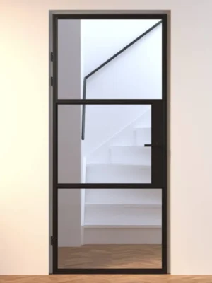 Mondana Aluminium Binnendeur zwart stomp en opdek helder glas type a