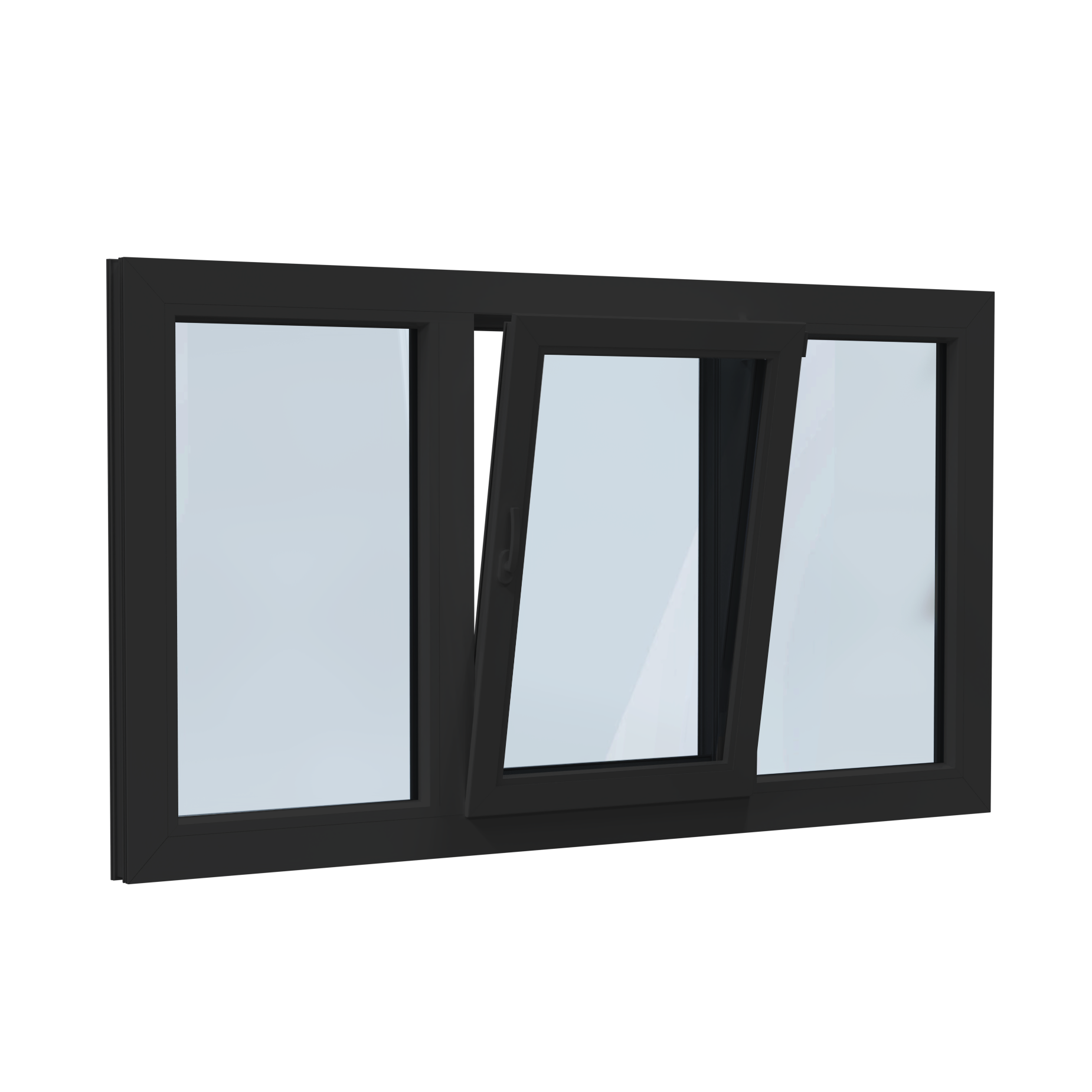 Vast-draaikiep-vast aluminium kozijn