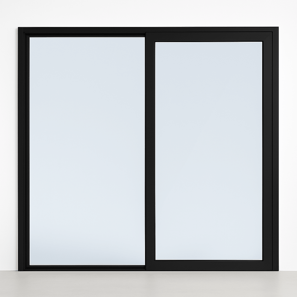Aluminium schuifpui Slank 2-delig (MB59 HS MONORAIL)