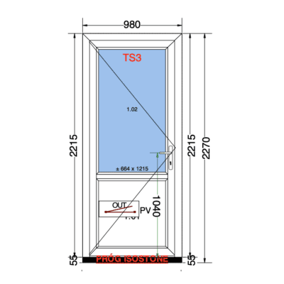 Kunststof deur met kozijn outlet goedkope aanbieding