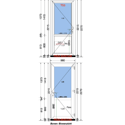 Kunststof deur met kozijn outlet goedkope aanbieding